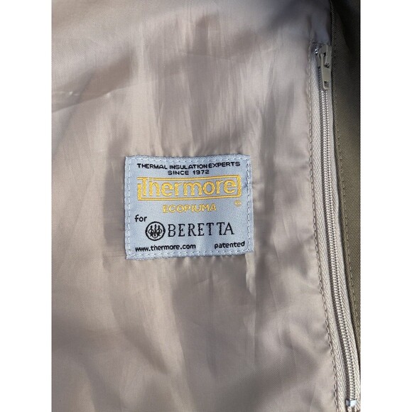 Vintage Men's Beretta Sport Thermore Quilted Jacket Olive Green Size 48 Italy - Picture 3 of 6